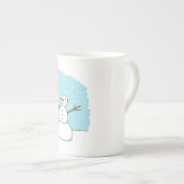 Vakantiegrens Collie Agility Dog met Snowmen Porselein Kop (Voorkant rechts)