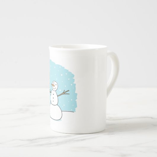 Vakantiegrens Collie Agility Dog met Snowmen Porselein Kop (Voorkant rechts)