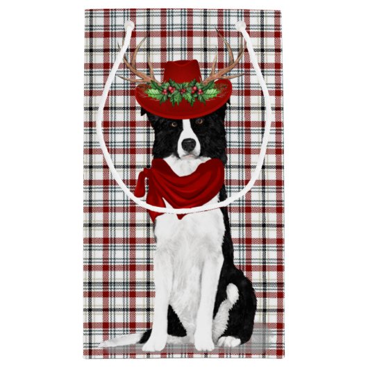 Vakantiegrens Collie en Westerne kerstmis Klein Cadeauzakje (Achterkant)