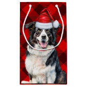 Vakantiegrens Collie Red Buffalo Plaid Kerstmis Klein Cadeauzakje (Achterkant)