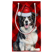 Vakantiegrens Collie Red Buffalo Plaid Kerstmis Klein Cadeauzakje (Voorkant)