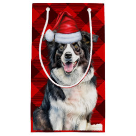 Vakantiegrens Collie Red Buffalo Plaid Kerstmis Klein Cadeauzakje