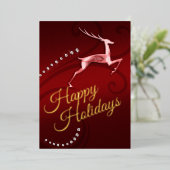 Vakantiegrens Kaart Reindeer Red (Staand Voorkant)