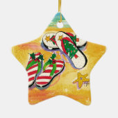 Vakantiegrens teenslippers - stervormig keramisch ornament (Achterkant)