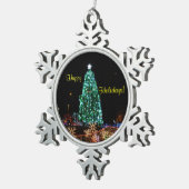 Vakantiegrens Tin Sneeuwvlok Ornament (Rechts)