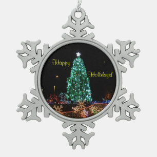Vakantiegrens Tin Sneeuwvlok Ornament