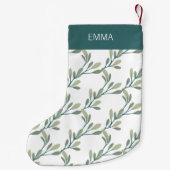 Vakantiegroen | Botanisch monogram Kleine Kerstsok (Achterkant)