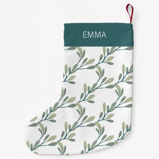 Vakantiegroen | Botanisch monogram Kleine Kerstsok (Achterkant)