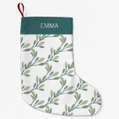 Vakantiegroen | Botanisch monogram Kleine Kerstsok (Voorkant)