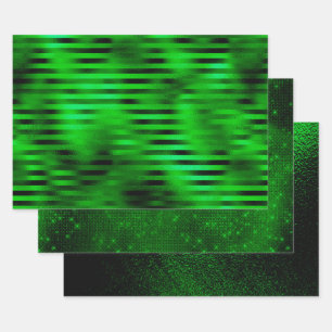 Vakantiegroen: Faux Foil 3 Pack Inpakpapier Vel