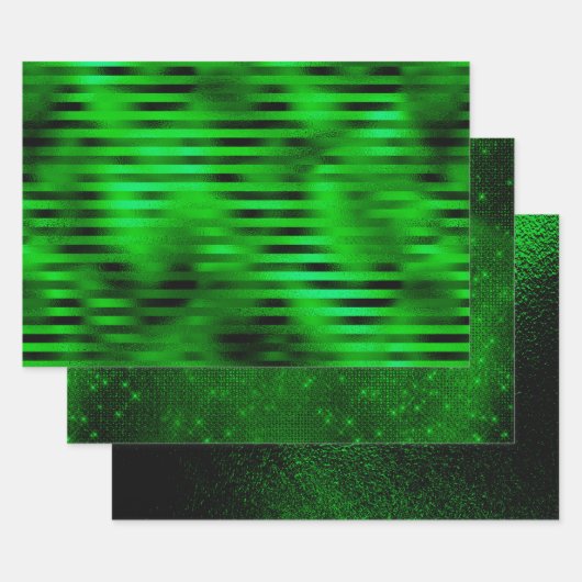 Vakantiegroen: Faux Foil 3 Pack Inpakpapier Vel (Set)