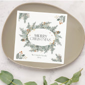 Vakantiegroen kerstfeest servet