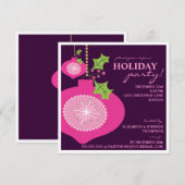 Vakantiegroep Retro Roze Ornament Kaart (Voorkant / Achterkant)