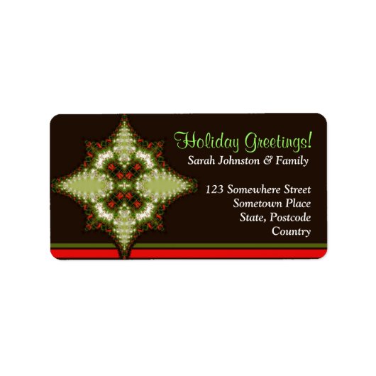 Vakantiegroet Fractal Emblem Etiket (Voorkant)