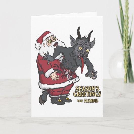 Vakantiegroet uit Krampus (en Kerstman) Feestdagen Kaart (Voorkant)