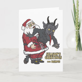 Vakantiegroet uit Krampus (en Kerstman) Feestdagen Kaart