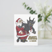 Vakantiegroet uit Krampus (en Kerstman) Feestdagenkaart (Staand voorkant)
