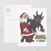 Vakantiegroet uit Krampus (en Kerstman) Feestdagenkaart (Voorkant / Achterkant)