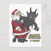Vakantiegroet uit Krampus (en Kerstman) Feestdagenkaart (Voorkant)