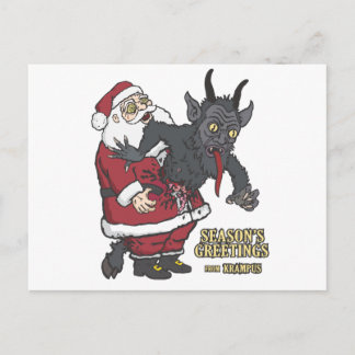 Vakantiegroet uit Krampus (en Kerstman) Feestdagenkaart