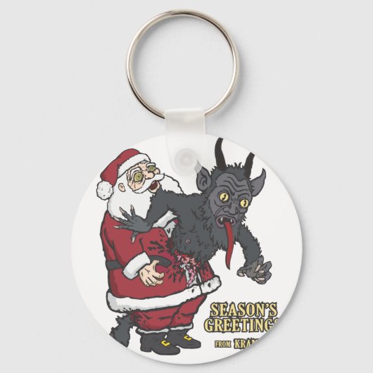 Vakantiegroet uit Krampus (en Kerstman) Sleutelhanger (Voorkant)