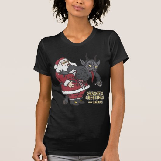 Vakantiegroet uit Krampus (en Kerstman) T-shirt (Voorkant)