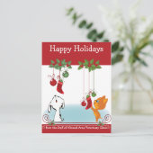 Vakantiegroet van uw dierenarts feestdagenkaart (Staand voorkant)