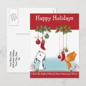 Vakantiegroet van uw dierenarts feestdagenkaart (Voorkant / Achterkant)