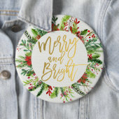 Vakantiegroet voor feestdagen ronde button 6,0 cm (In situ)