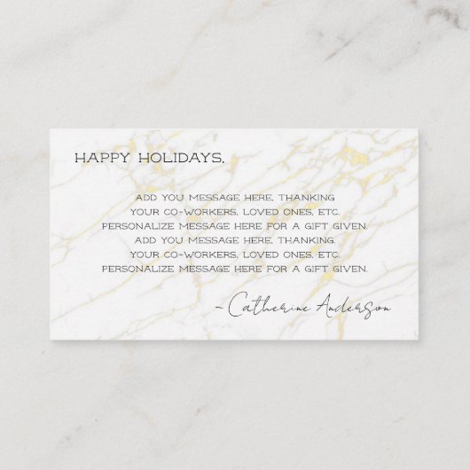 Vakantiegroet | Vrolijk kerstbericht Visitekaartje (Achterkant)