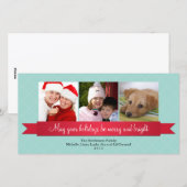 Vakantiegrootte blauwe roosterrooster feestdagenkaart (Voorkant / Achterkant)