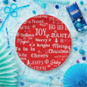 Vakantiegroottes | Kerstwoorden rood Papieren Bordje (Feest)