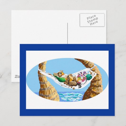 vakantiehangmat feestdagenkaart (Voorkant / Achterkant)