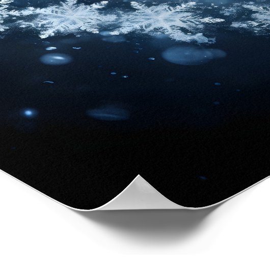 Vakantiehart van sneeuwvlokken poster (Hoek)