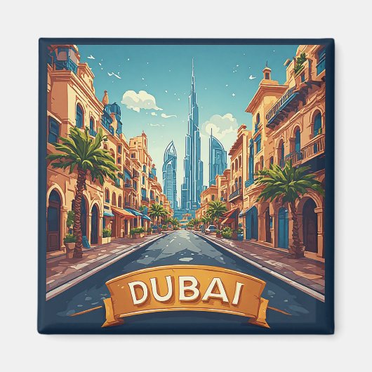 🧲 Vakantieherinnering aan Dubai 🌇 Magneet (Voorkant)