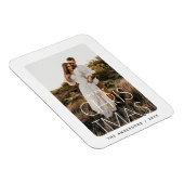 Vakantieherinnering | Minimalistische kerstfoto Magneet (Rechterzijde)