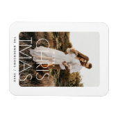 Vakantieherinnering | Minimalistische kerstfoto Magneet (Horizontaal)