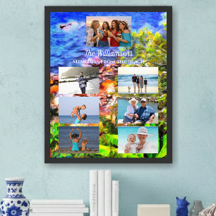 Vakantieherinneringen Familie Collage 0819 Kunstpr Poster