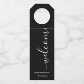 Vakantiehuis Black Welcome Bottle Hanger Label (Voorkant)