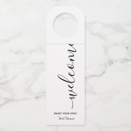 Vakantiehuis Black Welcome Bottle Hanger Label (Achterkant)