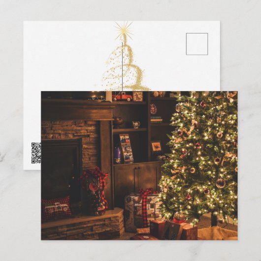 Vakantiehuis: Christmas Tree Briefkaart (Voorkant / Achterkant)
