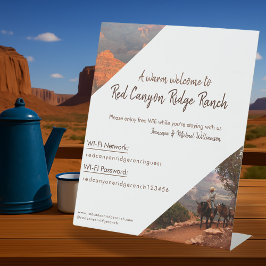 Vakantiehuis Gast WIFI & Welkom-Aangepaste foto Reclamebord Met Voetstuk