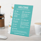 Vakantiehuis Gasteninformatie Retro Starburst Reclamebord Met Voetstuk (Insitu)