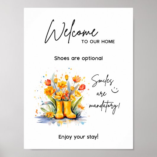 Vakantiehuis Huis Welkomstbord Poster (Voorkant)