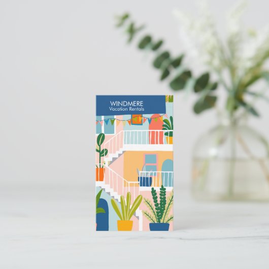 Vakantiehuis makelaar makelaar QR code Visitekaartje (Staand voorkant)