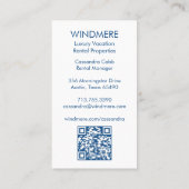 Vakantiehuis makelaar makelaar QR code Visitekaartje (Achterkant)