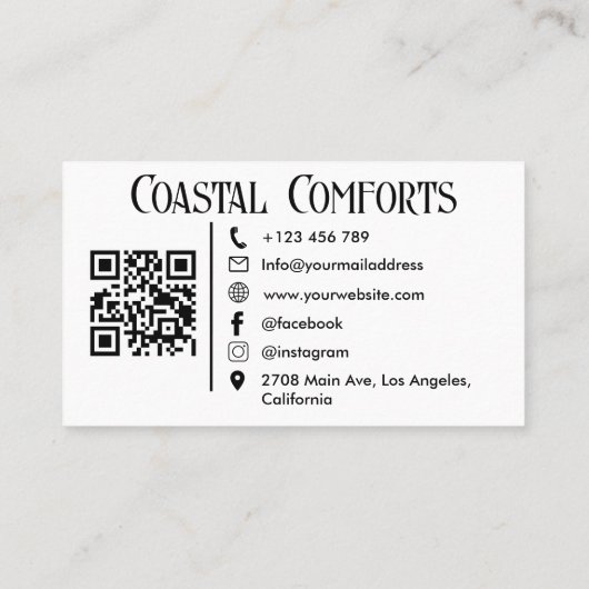 Vakantiehuis modern| Aangepaste QR code Visitekaartje (Achterkant)