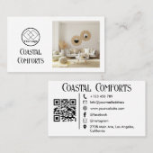 Vakantiehuis modern| Aangepaste QR code Visitekaartje (Voorkant / Achterkant)