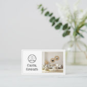 Vakantiehuis Modern Logo | Aangepaste QR-code Visitekaartje (Staand voorkant)