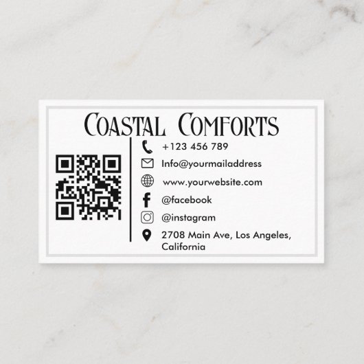 Vakantiehuis Modern Logo | Aangepaste QR-code Visitekaartje (Achterkant)